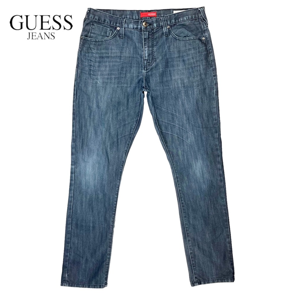 GUESS Men’s‎ Size 36x32 Halsted Slim Tapered Jeans Dark Blue Denim
